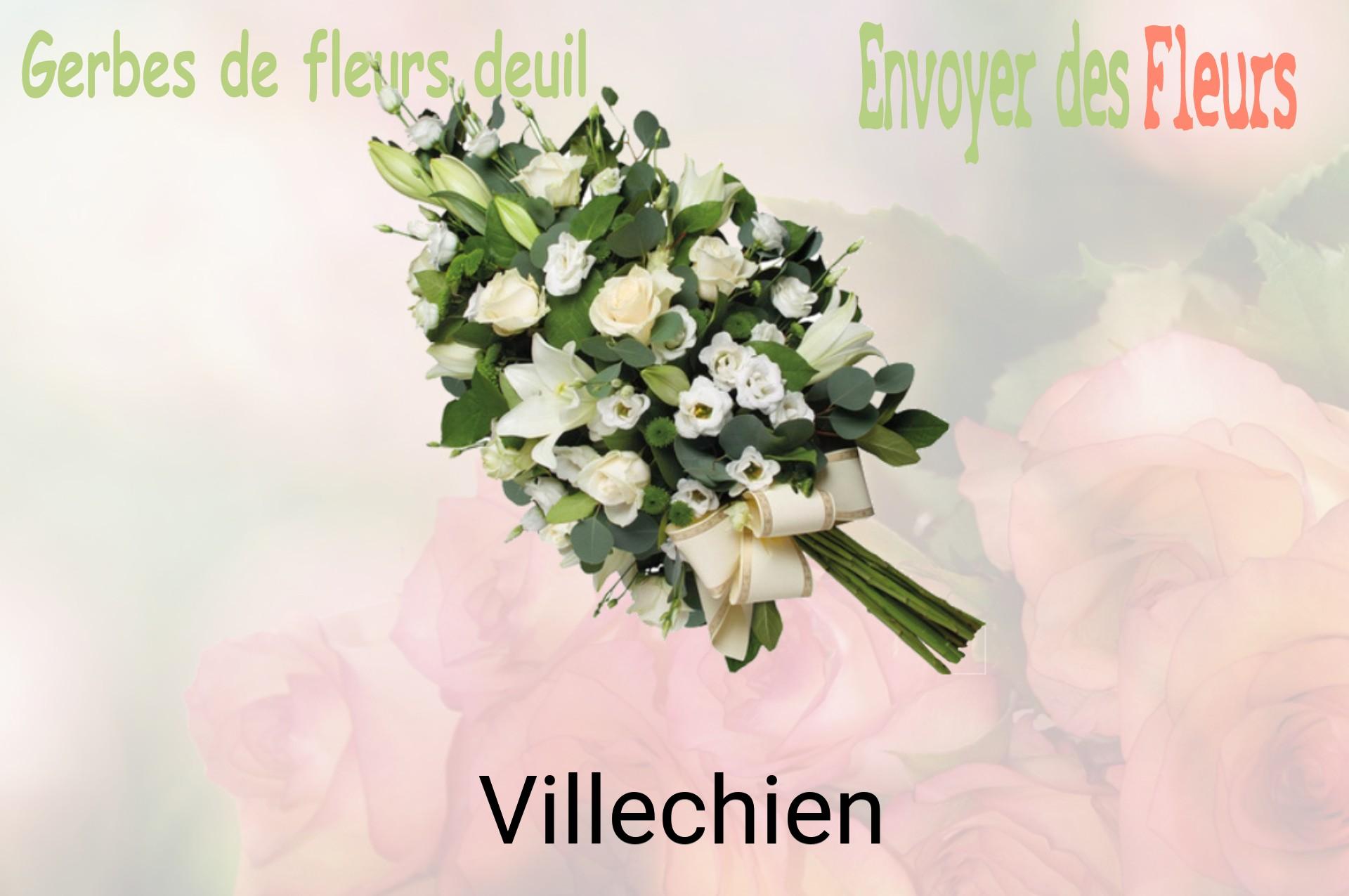 Gerbe de fleurs de deuil livrée à Villechien